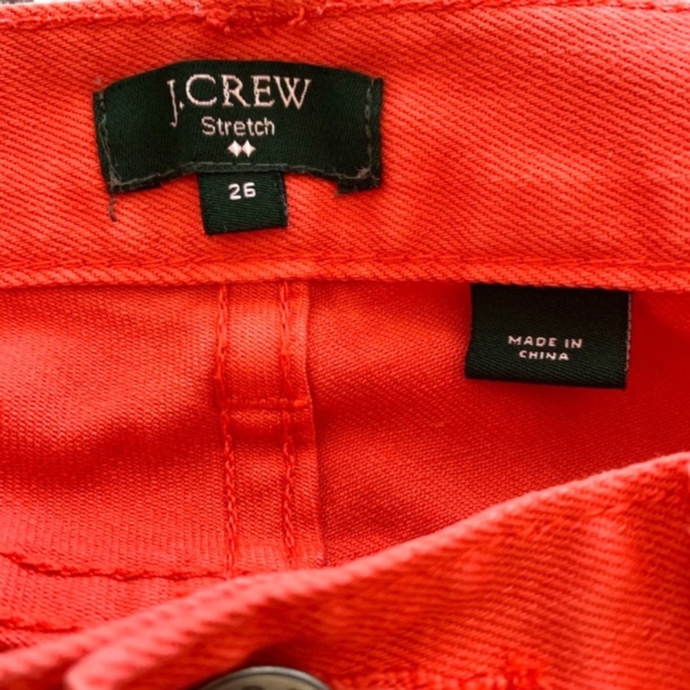 J. Crew Factory Stretch Orange Toothpick Jeans 26 - Picture 6 of 9